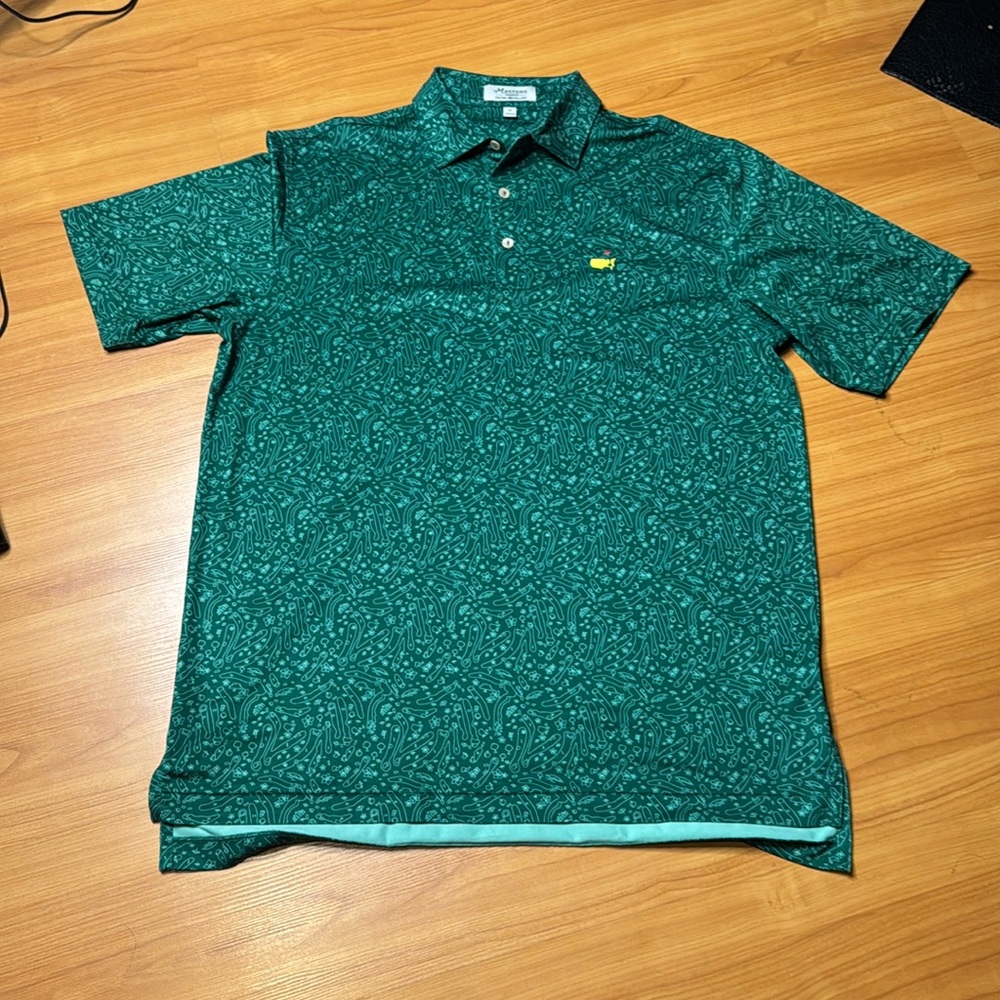 Peter Millar Masters Golf Polo Green Men’s Size Medium Masters Print